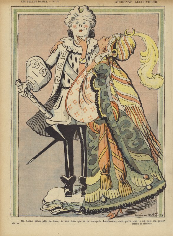 Adrienne Lecouvreur, illustrazione per Le Rire da Lucien Metivet