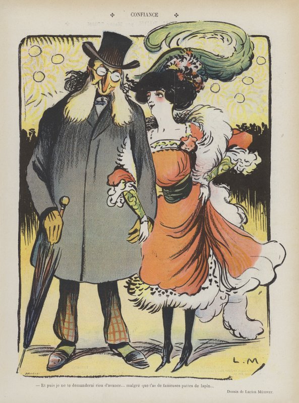 Confidenza. Illustrazione per Le Rire da Lucien Metivet