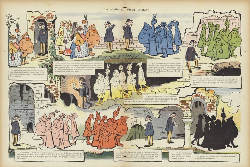 Visita al vecchio castello. Illustrazione per Le Rire da Lucien Metivet