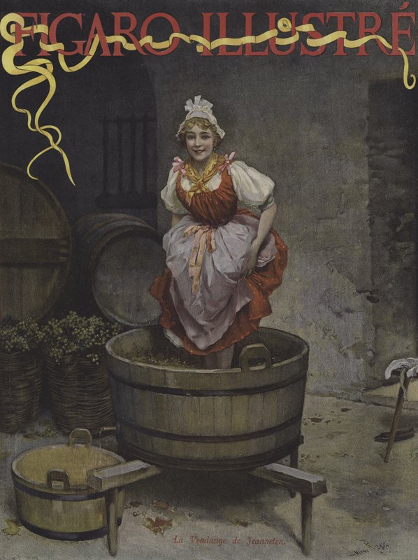 La vendemmia di Jeanneton. Copertina di Le Figaro Illustré, novembre 1895 da Lucius Rossi