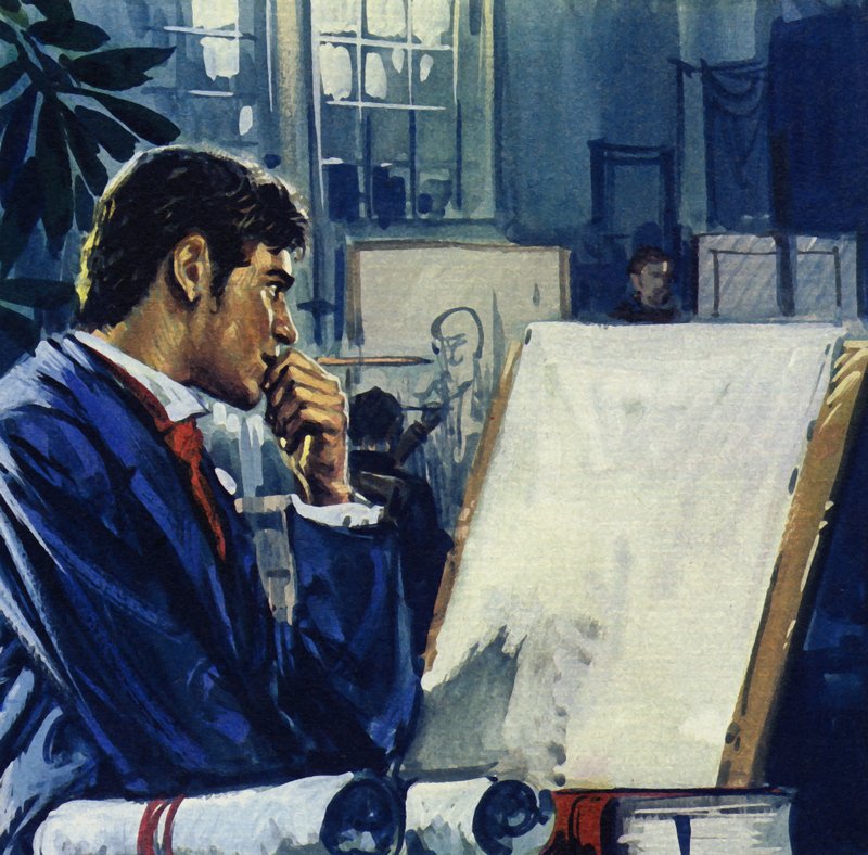 Manet fu messo di fronte a una scelta dal padre: il servizio civile o la marina (litografia a colori) da Luis Arcas Brauner