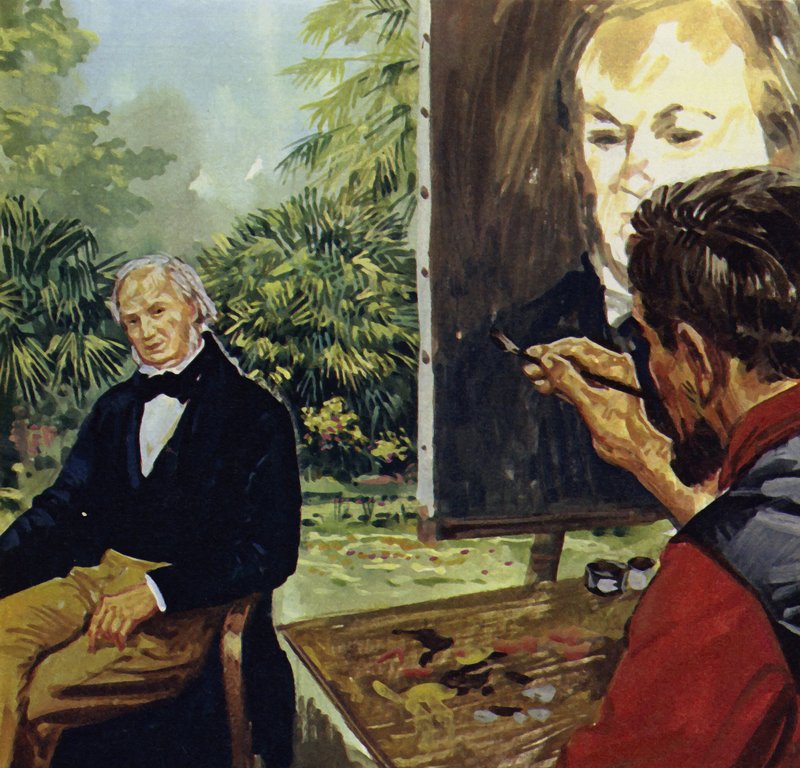 Renoir che dipinge un ritratto di Richard Wgner (litografia a colori) da Luis Arcas Brauner