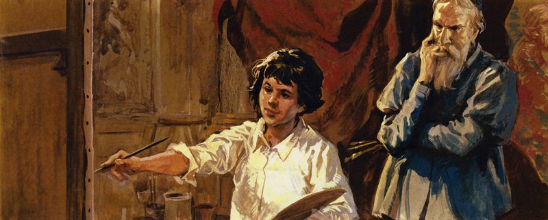 Quando Tiziano vide il talento del suo nuovo allievo, era deciso a sbarazzarsi di lui (litografia a colori) da Luis Arcas Brauner
