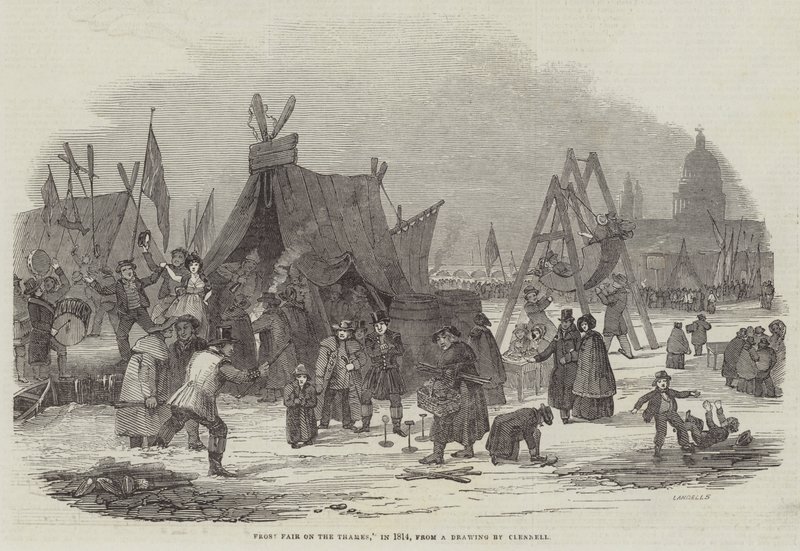 Fiera del gelo sul Tamigi, nel 1814 da Luke Clennell