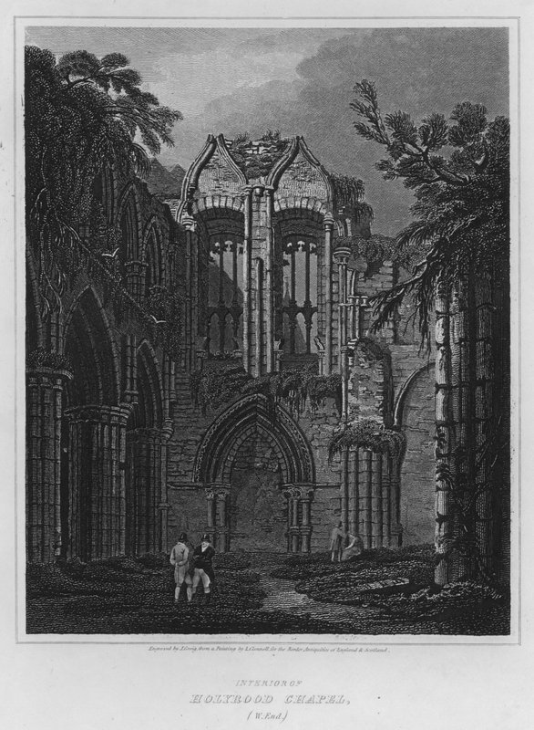 Interno della Cappella di Holyrood, West End da Luke (after) Clennell