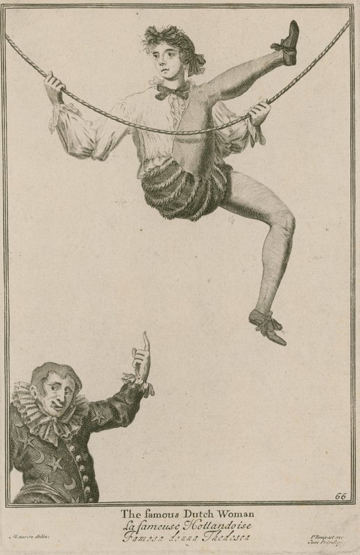 Fiera di Bartholomew, Londra: La famosa donna olandese, 1687 da Marcellus the Elder Laroon
