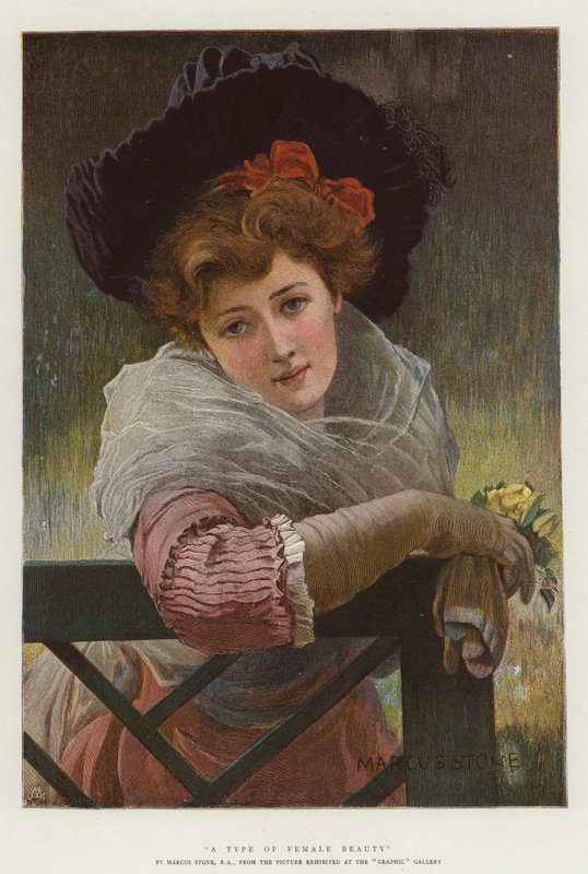 Un tipo di bellezza femminile da Marcus Stone