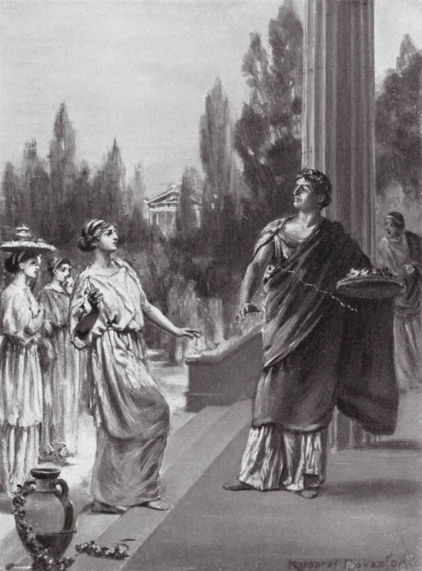 Ipparco insulta la sorella di Armonio (litografia) da Margaret (after) Dovaston