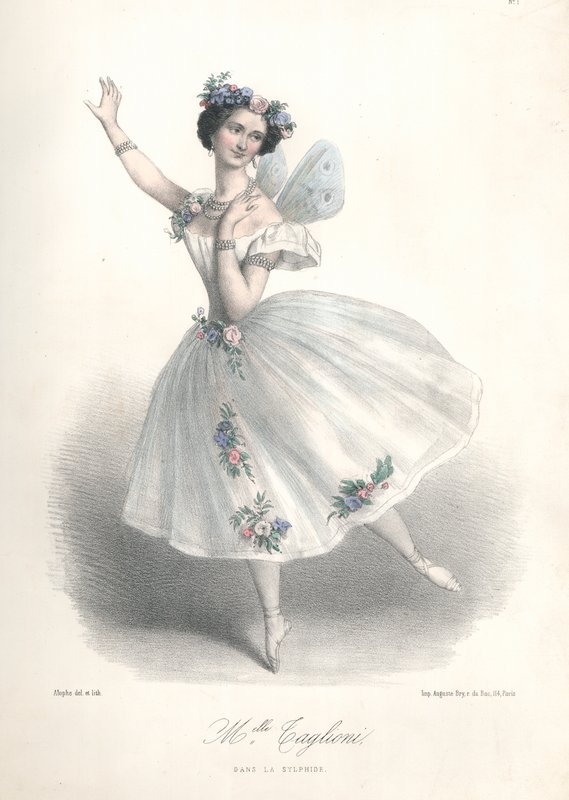 Ballerina italiana Marie Taglioni nel balletto Le Sylphide di suo padre Filippo Taglioni all