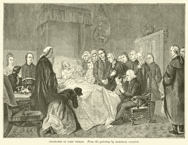 Sul letto di morte di John Wesley da Marshall (after) Claxton