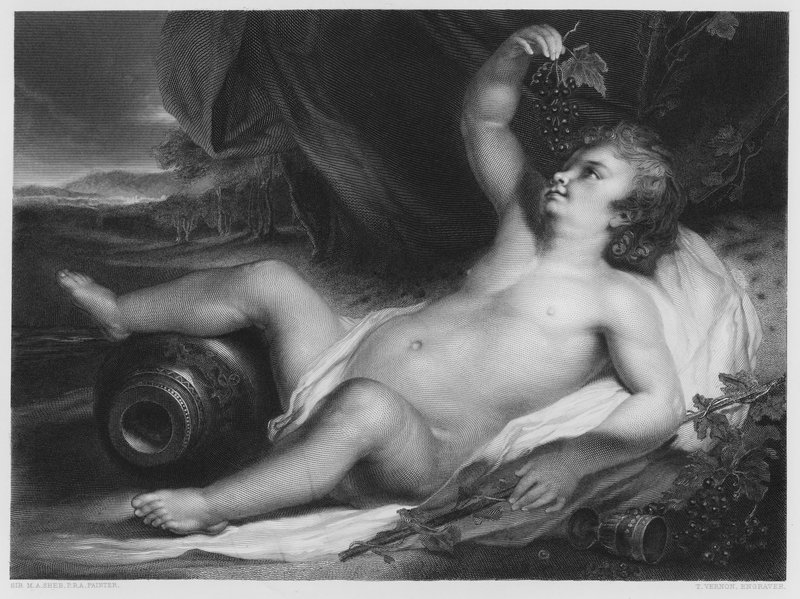 Il giovane Bacco, dal quadro nella Galleria Vernon da Martin Archer Shee