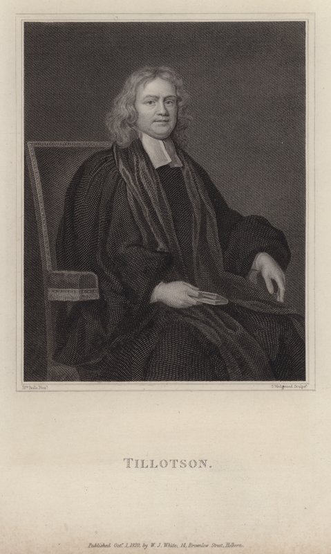 John Tillotson, arcivescovo di Canterbury (incisione) da Mary (after) Beale
