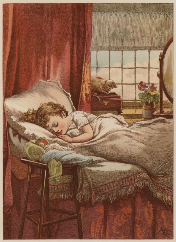 Bambino che dorme a letto da Mary Ellen Edwards