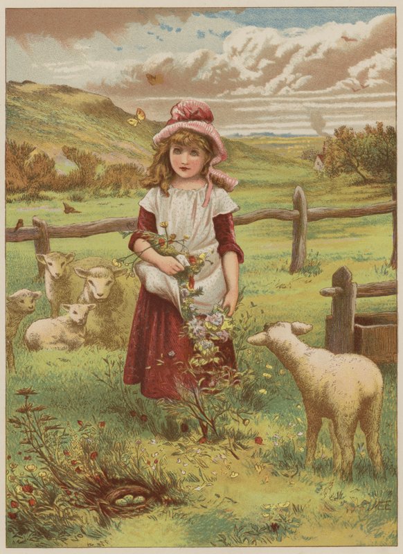 Ragazza con agnello di primavera da Mary Ellen Edwards
