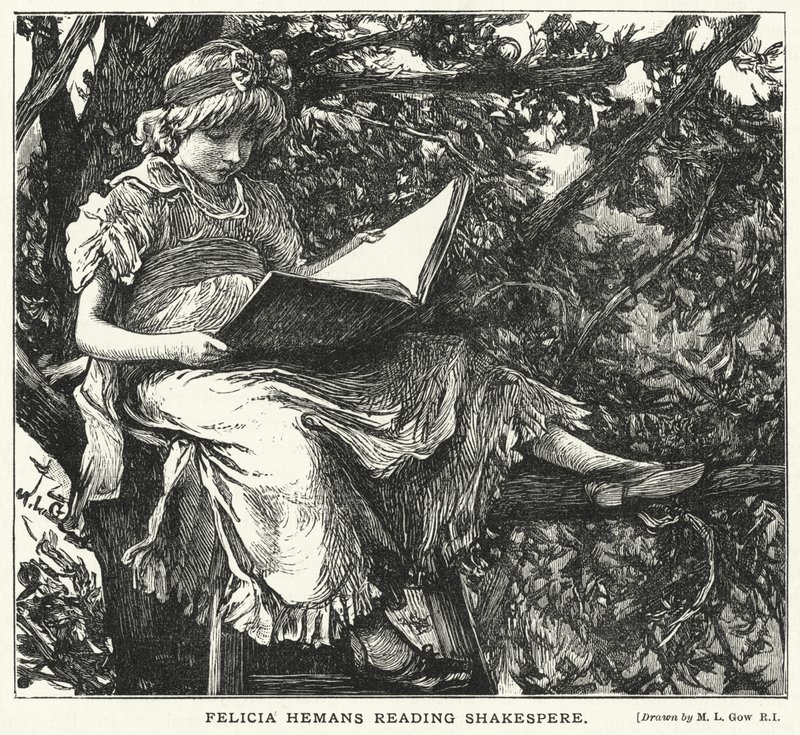 Felicia Hemans che legge Shakespeare da Mary L. Gow