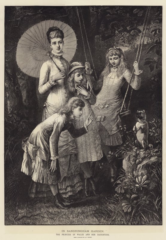 Nel giardino di Sandringham, la Principessa del Galles e le sue figlie da Matthew White Ridley