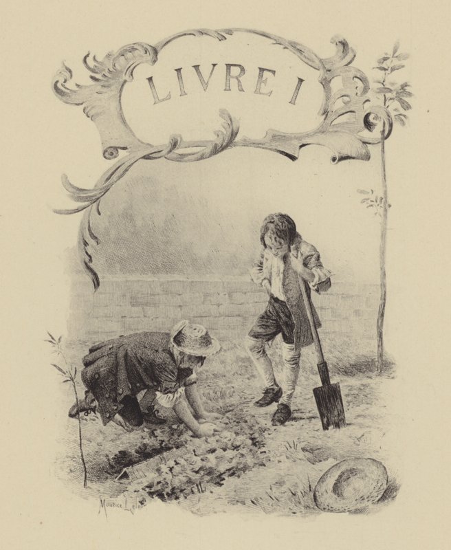 Illustrazione per il Libro I di Les Confessions de Jean-Jacques Rousseau da Maurice Leloir