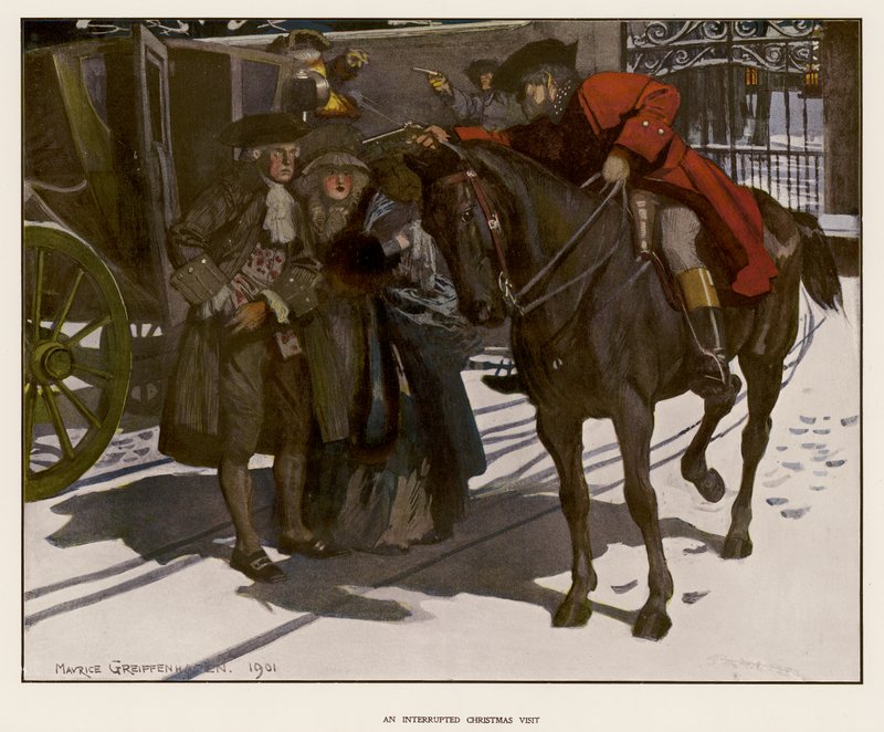 Una visita di Natale interrotta da un bandito da Maurice (after) Greiffenhagen