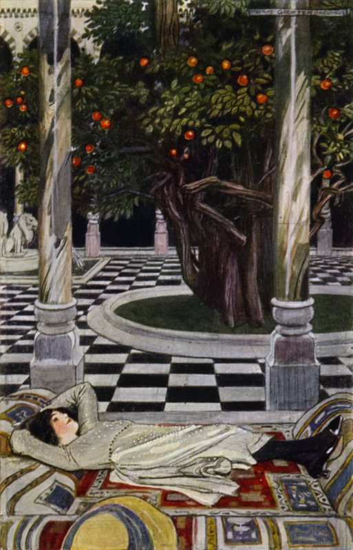 Visita a Baghdad: nel cortile da Maurice (after) Greiffenhagen
