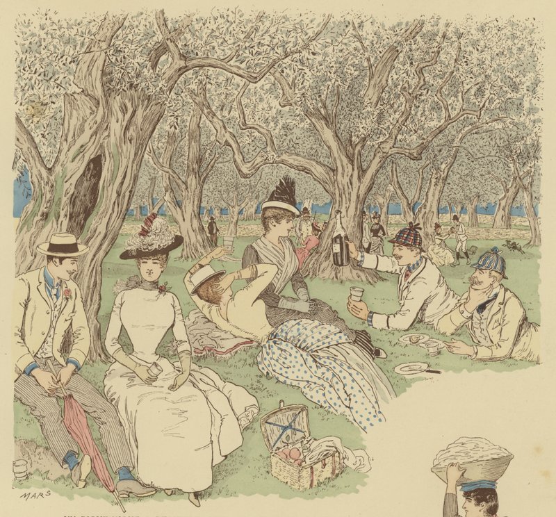 Un picnic sotto gli ulivi a Beaulieu nel sud della Francia da Maurice Charles Mathieu Bonvoisin