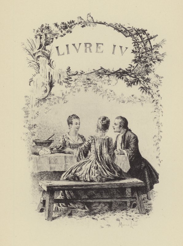 Illustrazione per il Libro IV di Les Confessions de Jean-Jacques Rousseau da Maurice Leloir