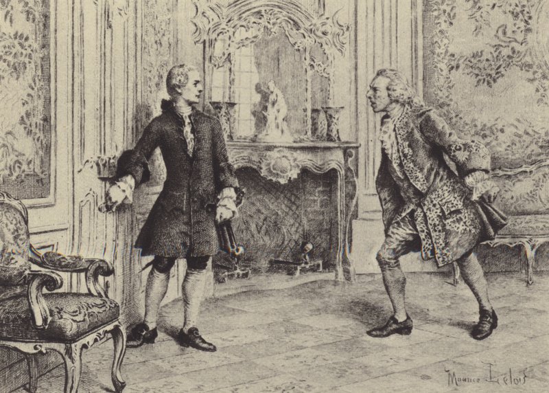 Illustrazione per il Libro VII di Les Confessions di Jean-Jacques Rousseau da Maurice Leloir