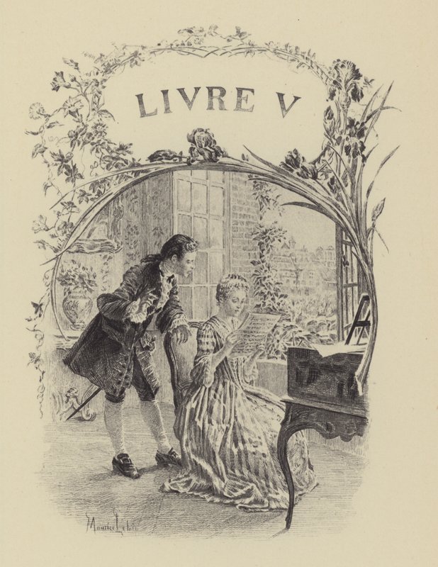 Illustrazione per il Libro V di Les Confessions de Jean-Jacques Rousseau da Maurice Leloir