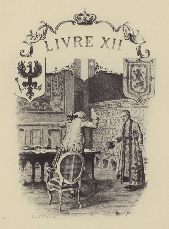 Illustrazione per il Libro XII di Les Confessions de Jean-Jacques Rousseau (incisione) da Maurice Leloir