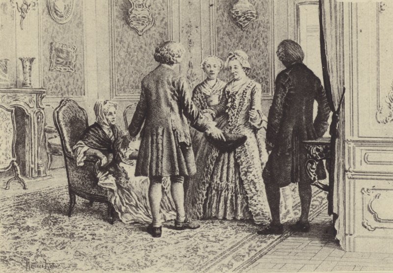 Illustrazione per il Libro XI di Le Confessioni di Jean-Jacques Rousseau da Maurice Leloir