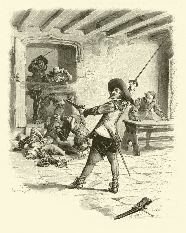Illustrazione per I Tre Moschettieri da Maurice Leloir