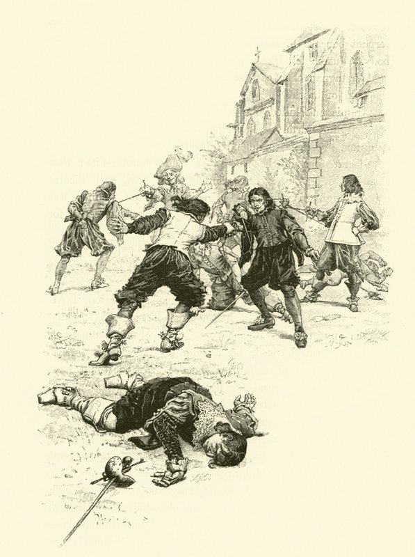 Illustrazione per I tre moschettieri da Maurice Leloir