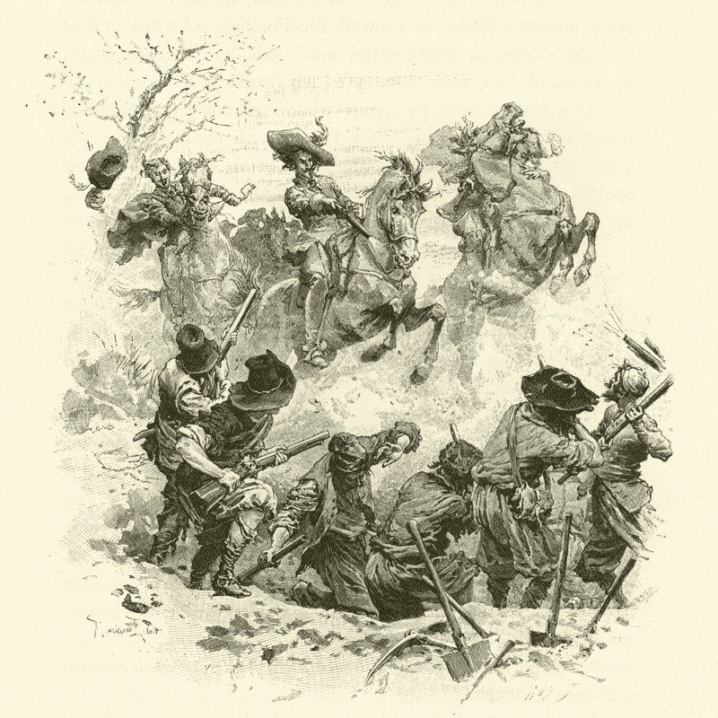 Illustrazione per I tre moschettieri da Maurice Leloir