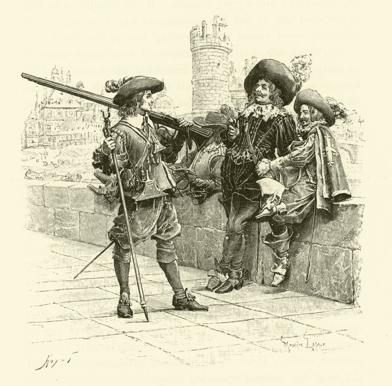 Illustrazione per I tre moschettieri da Maurice Leloir