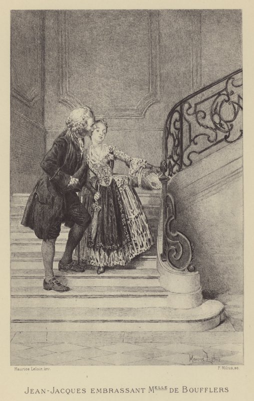 Jean-Jacques Rousseau che bacia Madame de Boufflers da Maurice Leloir