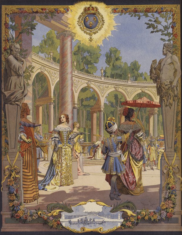 Re Luigi XIV visita i lavori a Versailles, Le Bosquet De La Colonnade da Maurice Leloir