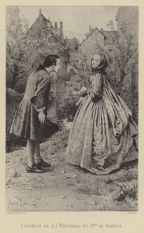 Incontro tra Jean-Jacques Rousseau e Madame de Warens da Maurice Leloir
