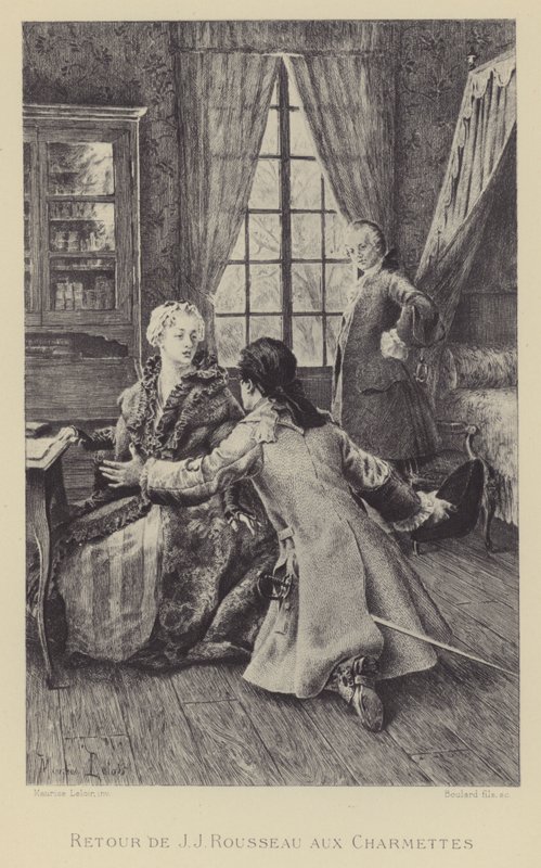 Ritorno di Jean-Jacques Rousseau a Les Charmettes da Maurice Leloir