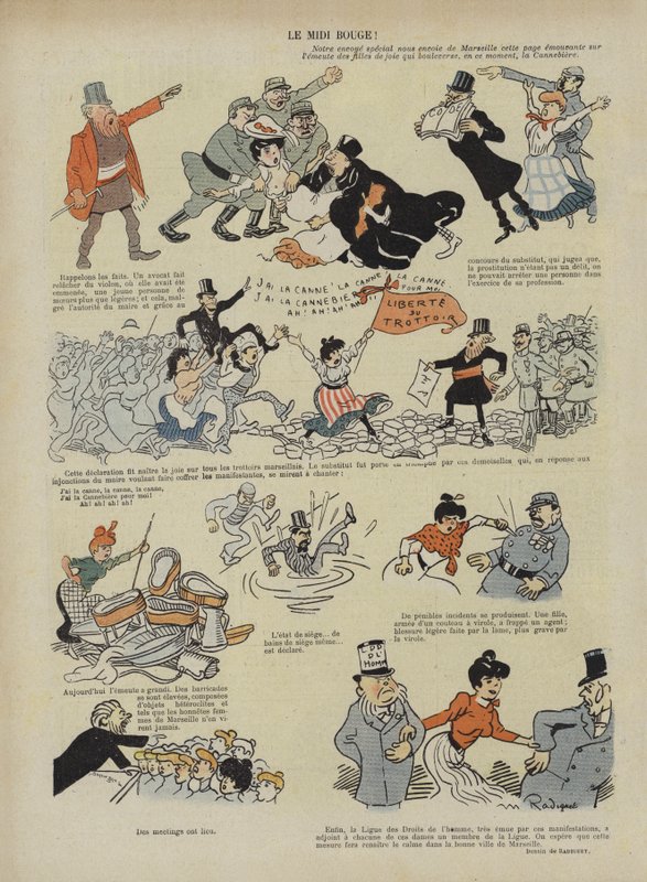 Il Midi rosso. Illustrazione per Le Rire da Maurice Radiguet