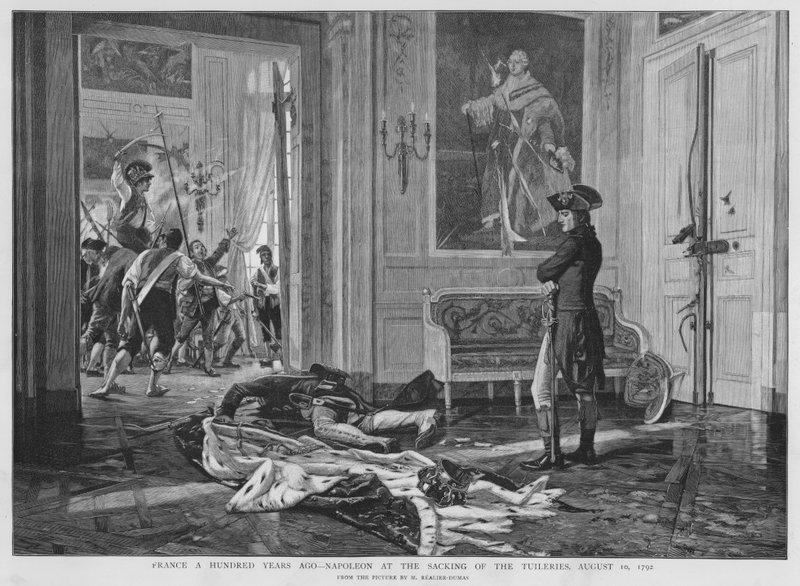 Napoleone al saccheggio del Palais des Tuileries, Parigi, Rivoluzione Francese da Maurice Realier Dumas