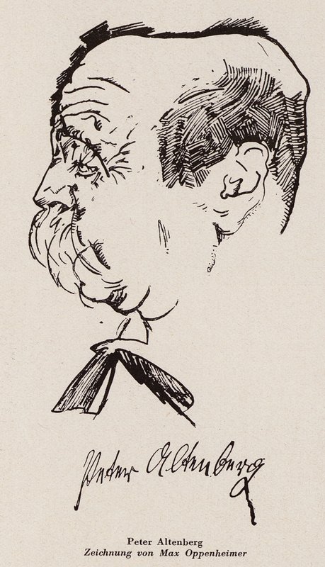Peter Altenberg, scrittore e poeta austriaco (litografia) da Max Oppenheimer