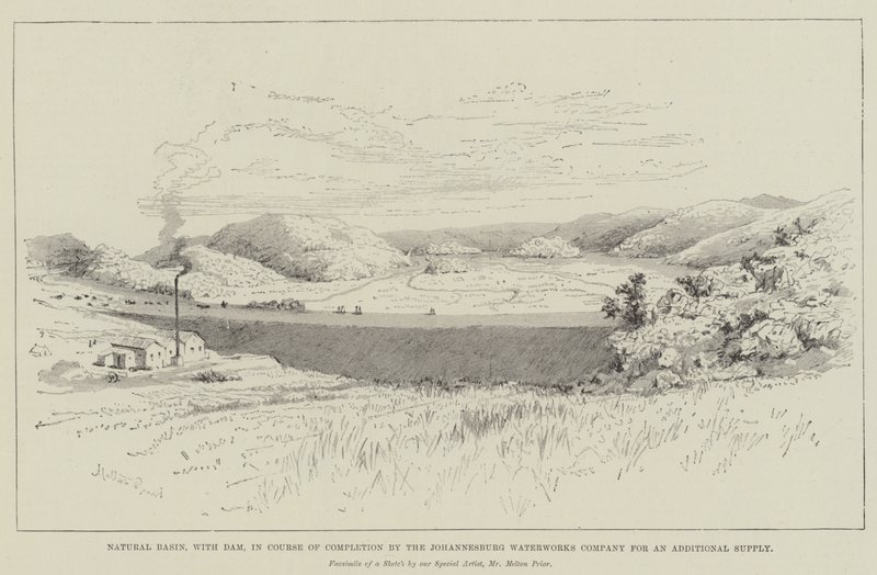 Bacino Naturale, con Diga, in Corso di Completamento dalla Johannesburg Waterworks Company per una Fornitura Aggiuntiva da Melton Prior