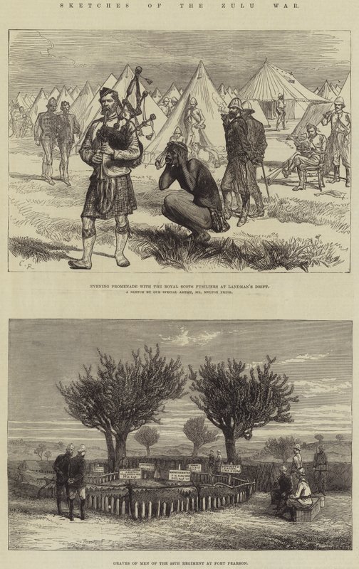 Schizzi della guerra Zulu da Melton Prior