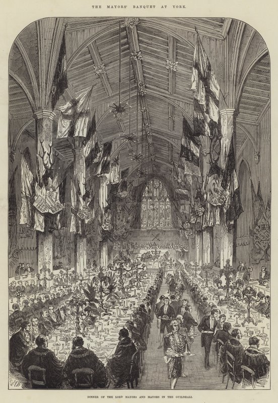 Il banchetto dei sindaci a York, cena dei sindaci e dei lord sindaci nella Guildhall da Melton Prior