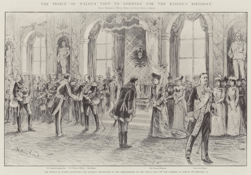 La visita del Principe di Galles in Germania per il compleanno del Kaiser da Melton Prior