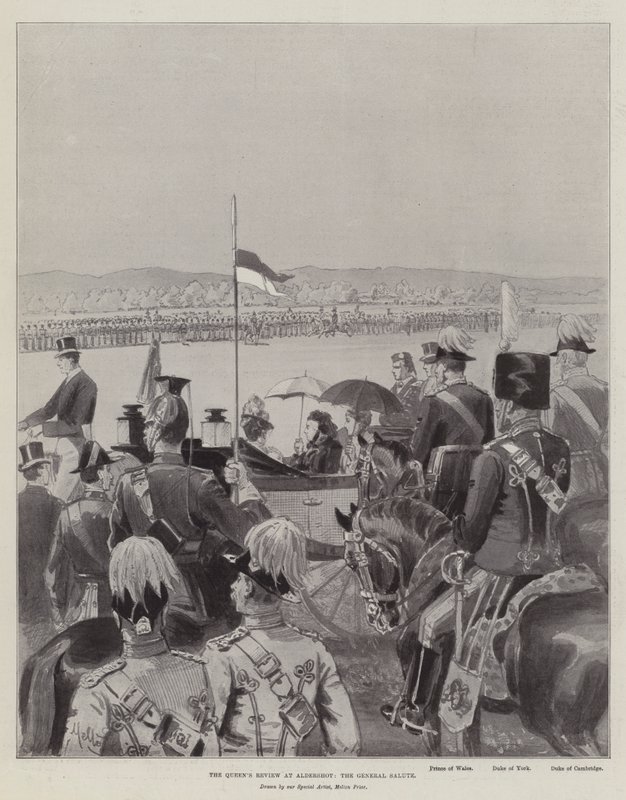 La Rivista della Regina ad Aldershot, il Saluto Generale da Melton Prior