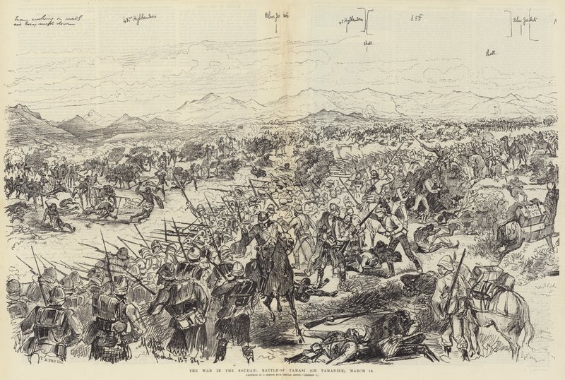 La guerra in Sudan, battaglia di Tamasi (o Tamanieb), 13 marzo da Melton Prior