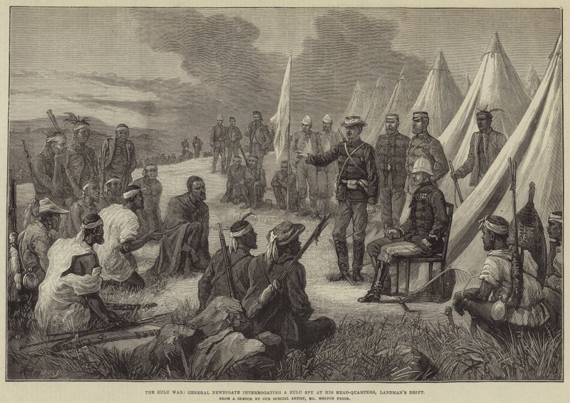 La guerra Zulu, il Generale Newdigate interroga una spia Zulu al suo quartier generale, Landman