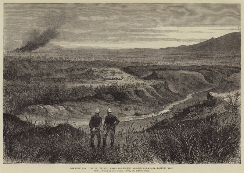 La guerra Zulu, vista del luogo dove fu ucciso il principe imperiale, guardando a ovest da Melton Prior