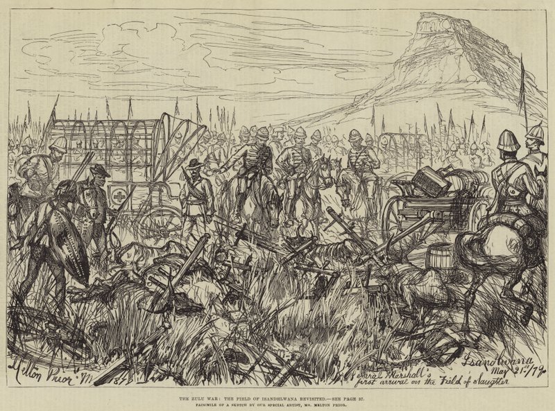 La guerra Zulu, il campo di Isandhlwana rivisitato da Melton Prior