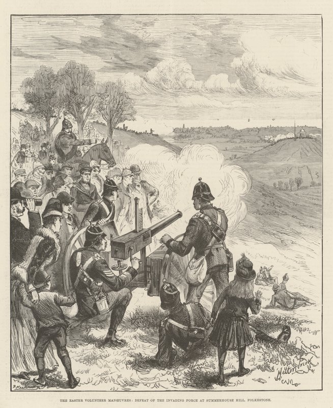 Le manovre volontarie di Pasqua, sconfitta della forza invasiva a Summerhouse Hill, Folkestone da Melton Prior